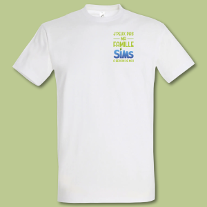 T-shirt homme humour gamer Les Sims blanc flocage - Aela Creations