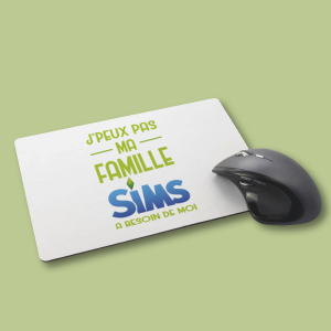Tapis de souris humour gamer Les Sims blanc sublimation - Aela Creations