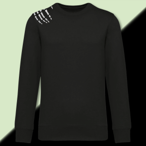 Sweat broderie phosphorescente Halloween main squelette - Aela Creations