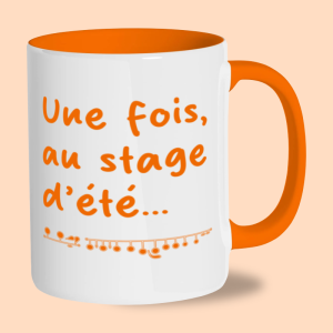 Mug humour cinema flute traversiere bicolore blanc orange - Aela Creations